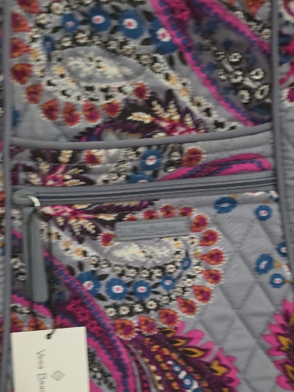 Vera Bradley Quilted Paisley Shoulder Bag in Pink and Gray - Picture 3 of 9